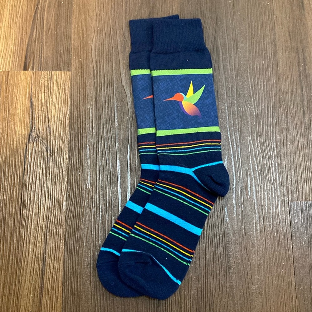 Bright pattern decorative hummingbird socks